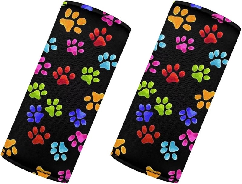 BIGCARJOB Store Cute Paw Luggage Handle Wrap for Suitcase,Set 2 Pcs Cartoon Paw Print Travel Accessories for Women Girls Personalized Luggage Handles Wrap Grips No-Slip Door Handle Protector Covers - Image 1